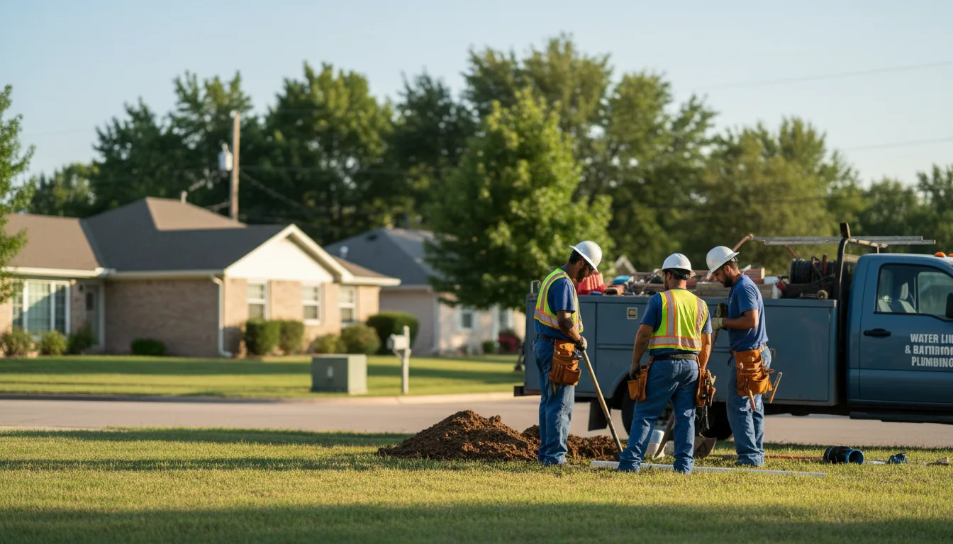 Residential water line and bathroom plumbing service in Wheelock, TX
